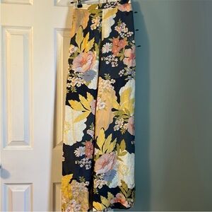 Spell Navy Floral Wide-Leg Pants